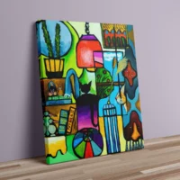 No Place Like Home - abstrakt lærredsprint