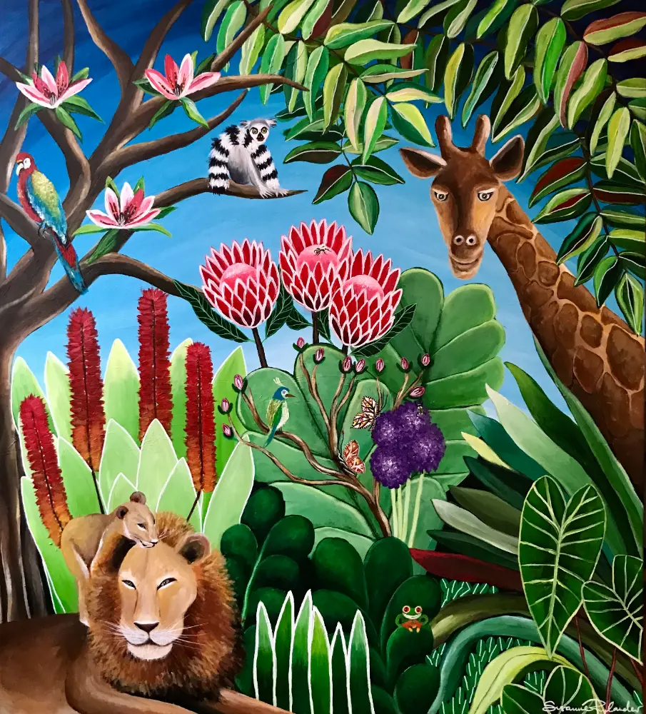 Selmas Theme maleri med junglemotiv