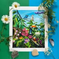 Siesta Fine Art Giclée Print med smukke fugle