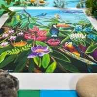 Siesta Fine Art Giclée Print med smukke fugle