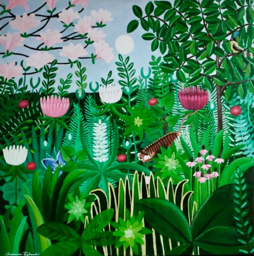 Smygande Tiger maleri med junglemotiv