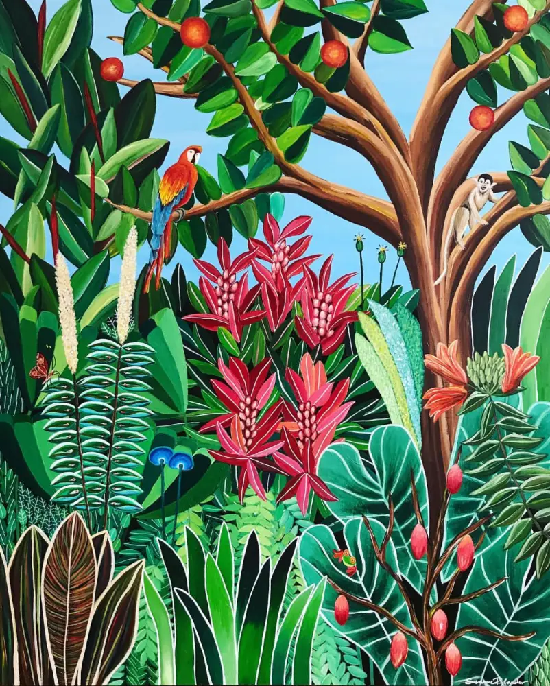 Sommardröm maleri med junglemotiv