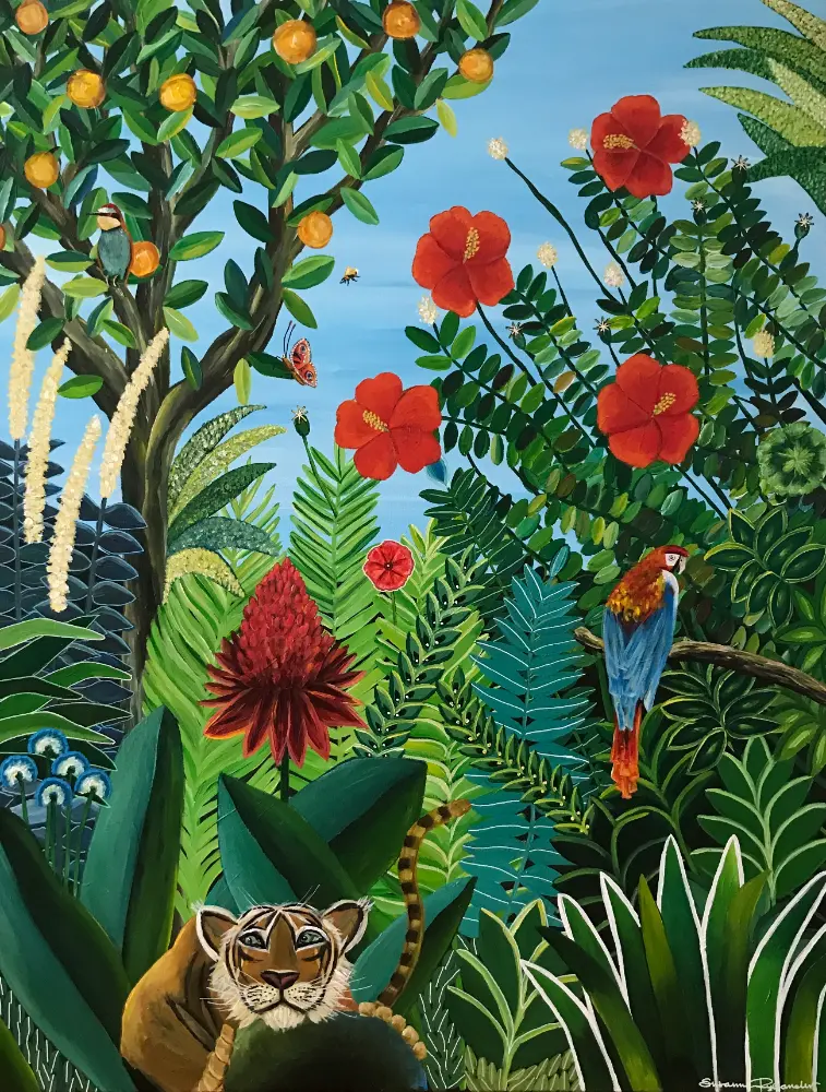 Symfoni maleri med junglemotiv