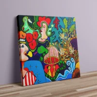 The Lovers - abstrakt lærredsprint