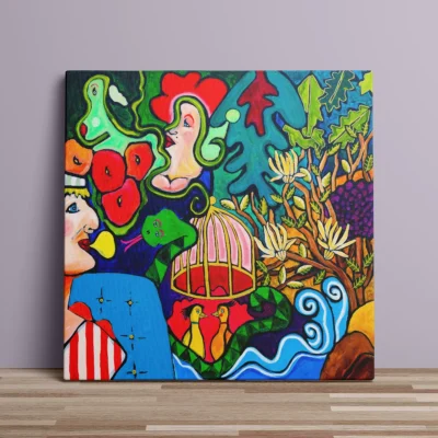 The Lovers - abstrakt lærredsprint