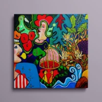 The Lovers - abstrakt lærredsprint