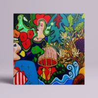 The Lovers - abstrakt lærredsprint