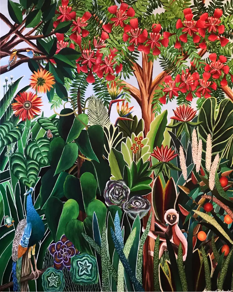 The Enchanted Forest maleri med junglemotiv
