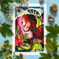 Things to Come Fine Art Giclée Print i røde farver