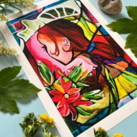 Things to Come Fine Art Giclée Print i røde farver