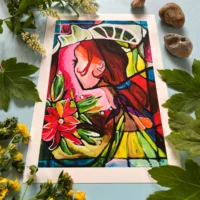 Things to Come Fine Art Giclée Print i røde farver