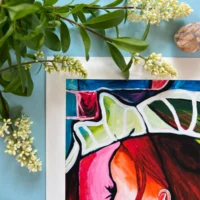 Things to Come Fine Art Giclée Print i røde farver