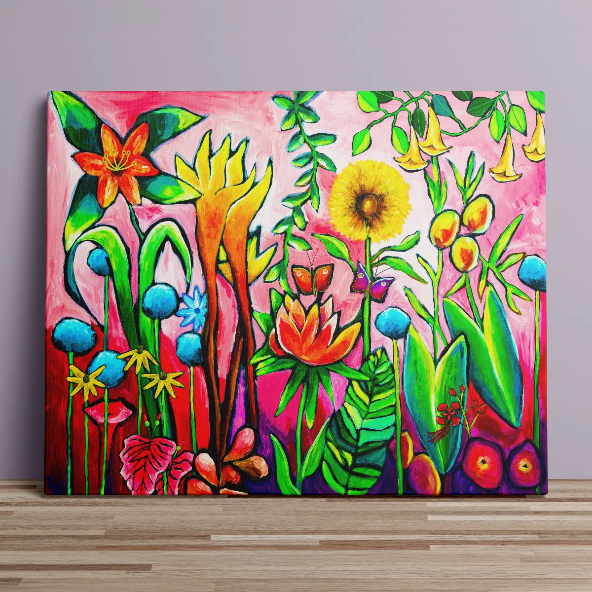 Tropical Fantasy (2) Tropical Fantasy - abstrakt lærredsprint