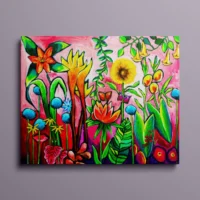 Tropical Fantasy - abstrakt lærredsprint